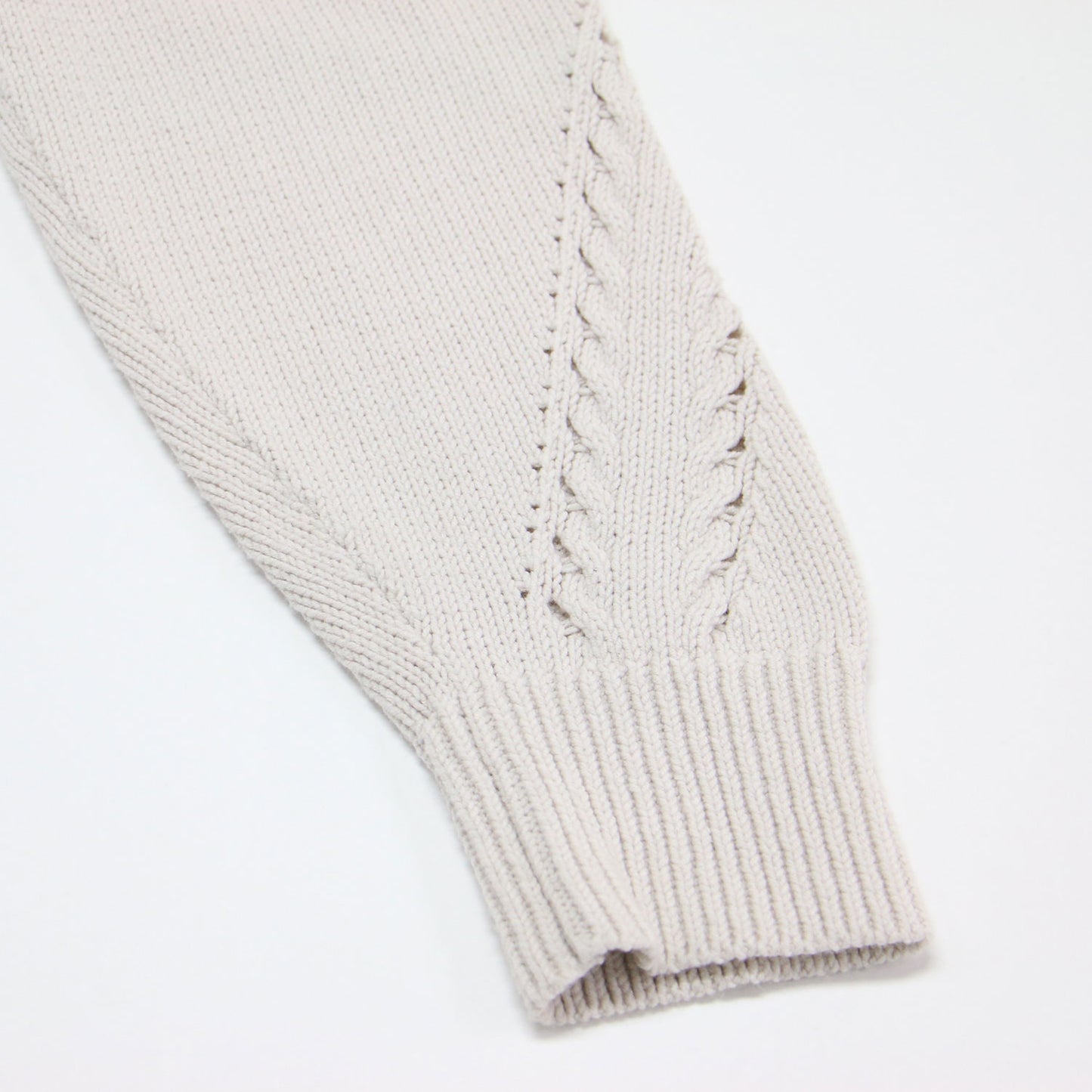 25春夏 クルーネック コンパクト ニット / BROOME/ SYNO 長袖 ショート丈 アイレットステッチ