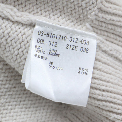 25春夏 クルーネック コンパクト ニット / BROOME/ SYNO 長袖 ショート丈 アイレットステッチ