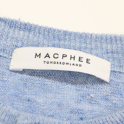 22春夏 プレーン リネン クルーネック カーディガン / ニット 長袖 コンパクトシルエット ネップ加工