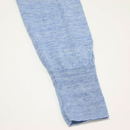 22春夏 プレーン リネン クルーネック カーディガン / ニット 長袖 コンパクトシルエット ネップ加工