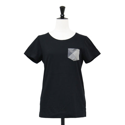 ポケット Tシャツ / カットソー クルーネック 半袖 ショートスリーブ コンパクト チェック ストレッチ コットン ウォッシャブル