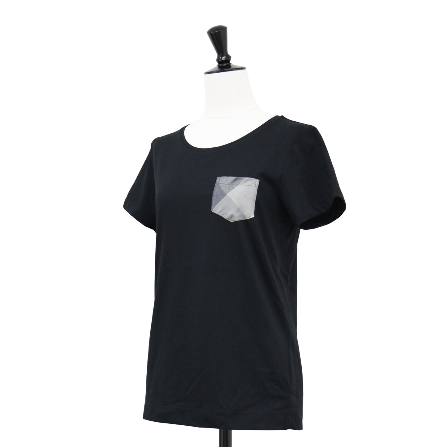 ポケット Tシャツ / カットソー クルーネック 半袖 ショートスリーブ コンパクト チェック ストレッチ コットン ウォッシャブル