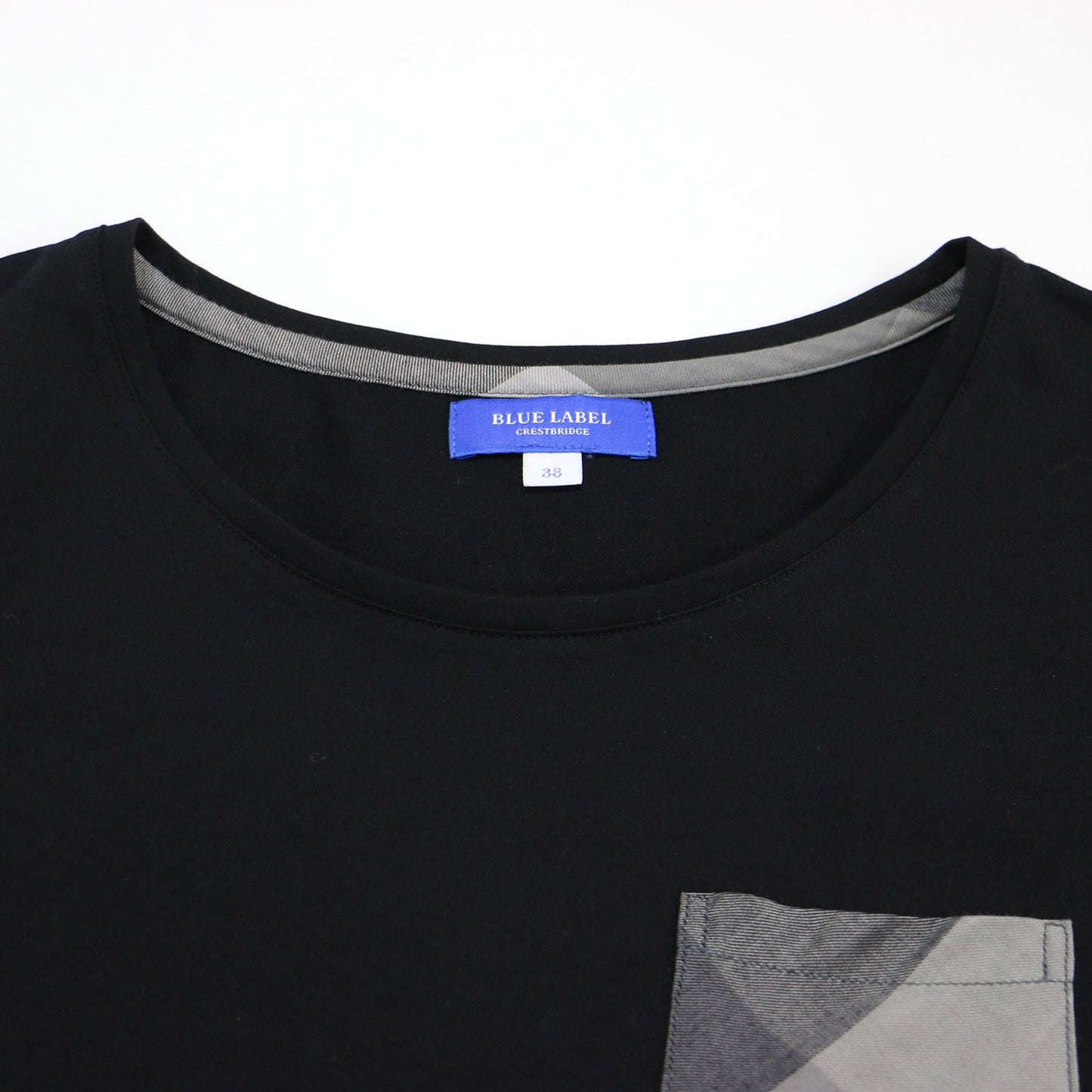 ポケット Tシャツ / カットソー クルーネック 半袖 ショートスリーブ コンパクト チェック ストレッチ コットン ウォッシャブル
