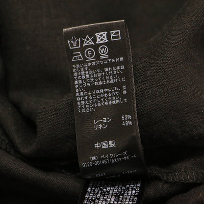 24春夏 リネンミックス ノーカラー ジャケット / 7分袖 Vネック