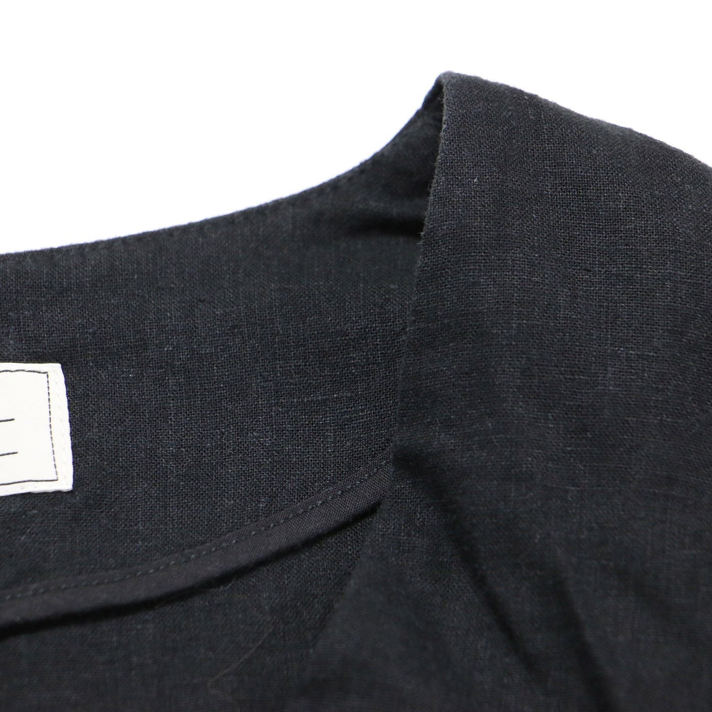 24春夏 リネンミックス ノーカラー ジャケット / 7分袖 Vネック