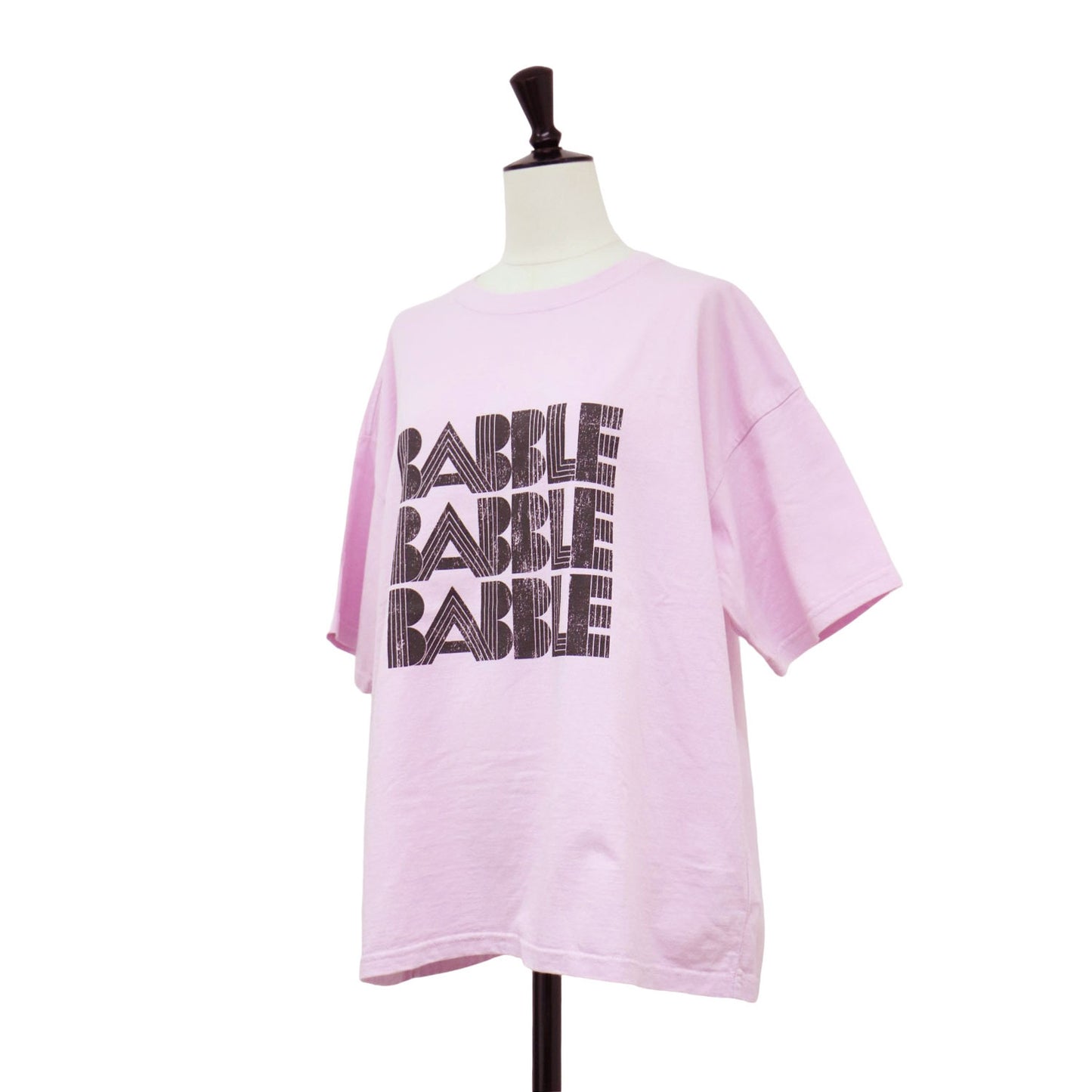 プリント ワイド Tシャツ / BABBLE PT カットソー 半袖 ショートスリーブ ロゴ コットン