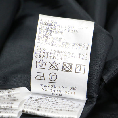 24春夏 コサージュ付き 白襟 メッシュ ドレス / ワンピース 半袖 ミディ丈 タック フレア