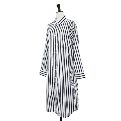 × SHIPS 別注 23春夏 ストライプ シャツ ワンピース / チュニック 長袖 ミディ丈 ワイドシルエット