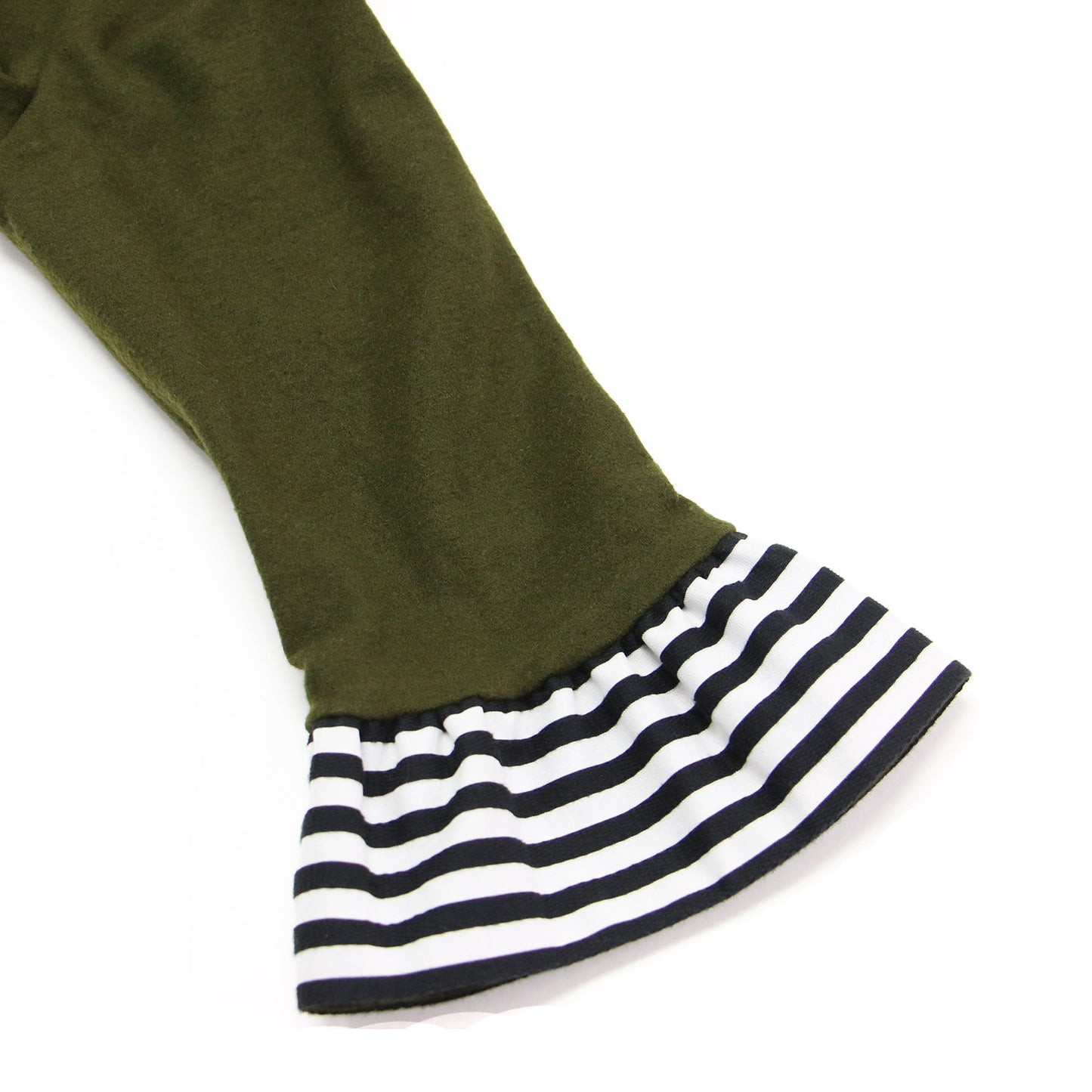 22秋冬 圧縮ウール フリル ボーダー ブラウス / BORDER CUFF WOOL TOP プルオーバー 7分袖 クルーネック コンパクトシルエット