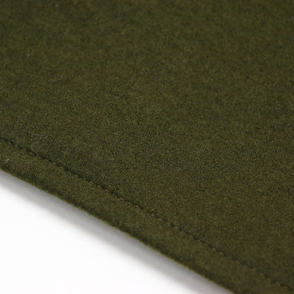 22秋冬 圧縮ウール フリル ボーダー ブラウス / BORDER CUFF WOOL TOP プルオーバー 7分袖 クルーネック コンパクトシルエット