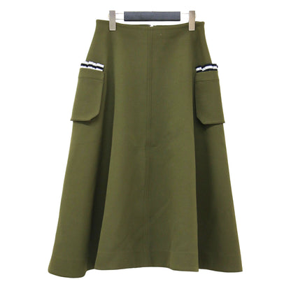 サイドポケット マット フレア スカート / ミディ丈 ミモレ丈 Aライン