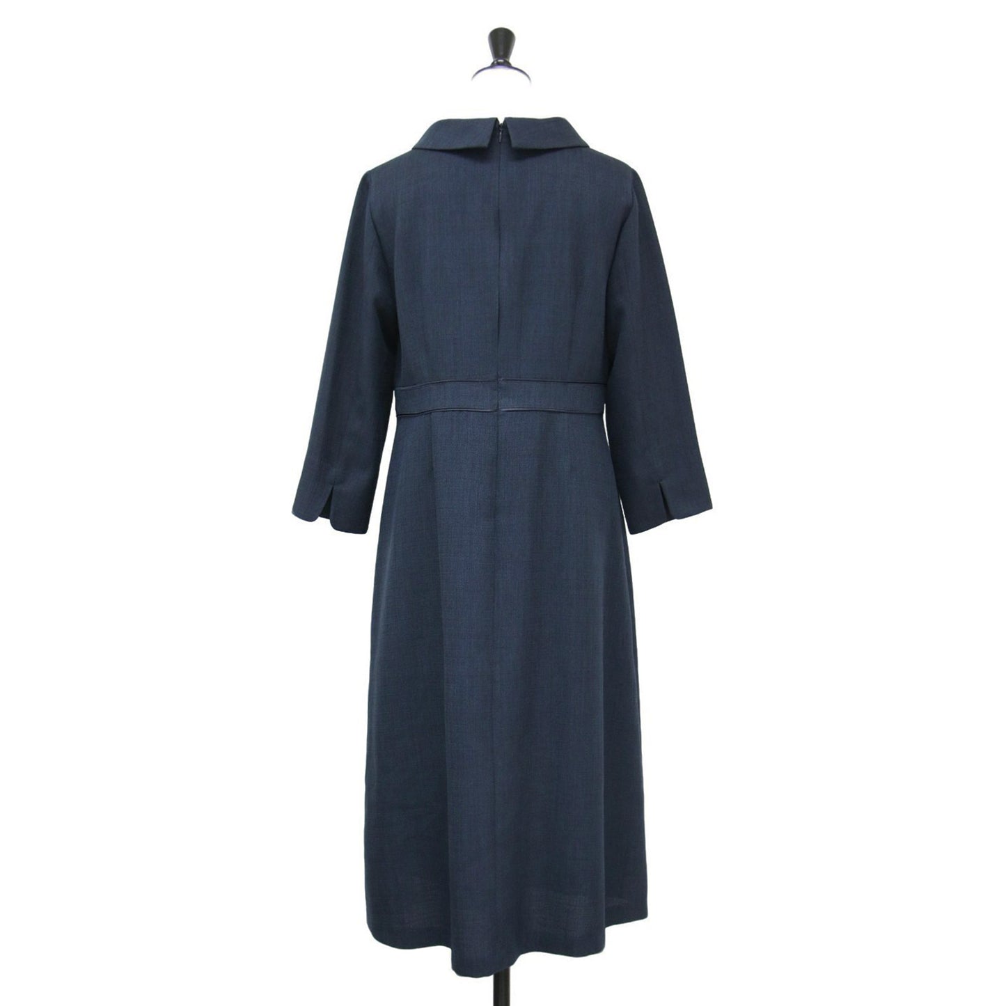 22秋冬 ルージュ ブッチャー ワンピース / ドレス 153-54305 七分袖 膝下丈 ロールカラー パイピング フォーマル