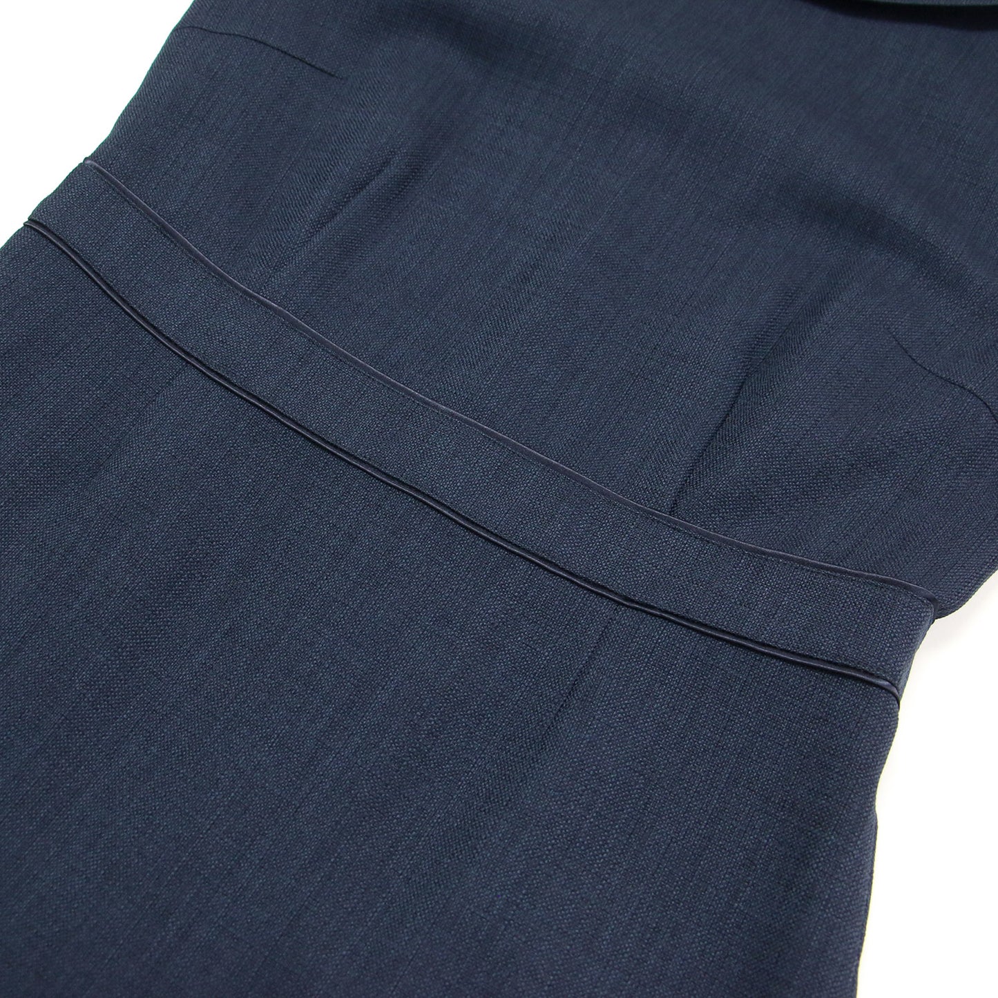 22秋冬 ルージュ ブッチャー ワンピース / ドレス 153-54305 七分袖 膝下丈 ロールカラー パイピング フォーマル