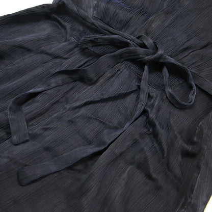 22秋冬 サテン タック ワンピース / ドレス 長袖 Vネック ロング丈 フレア リボン