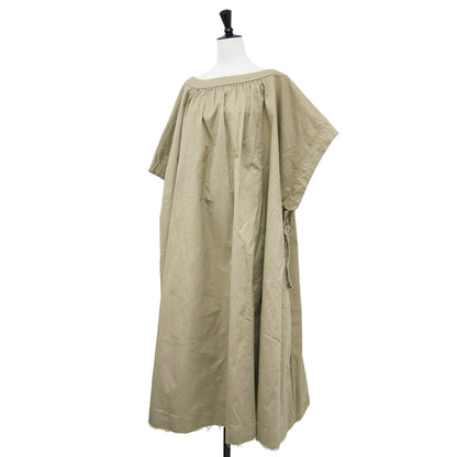 25春夏 ボリューム コットン ドレス / VOLUME COTTON DRESS ワンピース ハーフスリーブ チノ カットオフ ギャザー コットン