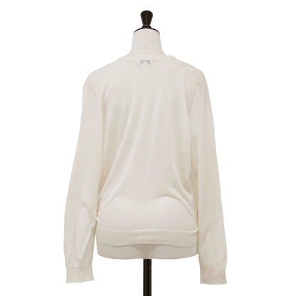 Vネック シアー ニット カーディガン / 長袖 コットン ナイロン