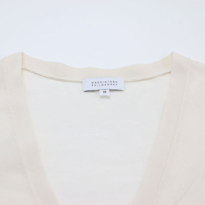 Vネック シアー ニット カーディガン / 長袖 コットン ナイロン