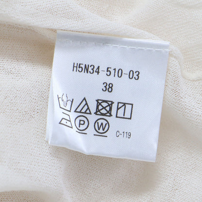 Vネック シアー ニット カーディガン / 長袖 コットン ナイロン