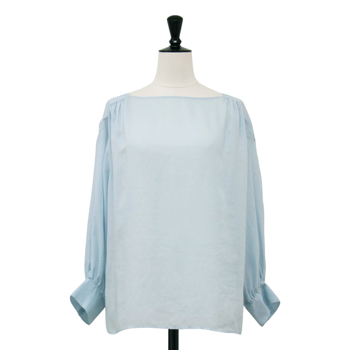 シアー クロス ボリューム スリーブ ブラウス / プルオーバー 長袖 ボリューム スリーブ ギャザー