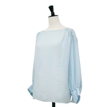 シアー クロス ボリューム スリーブ ブラウス / プルオーバー 長袖 ボリューム スリーブ ギャザー