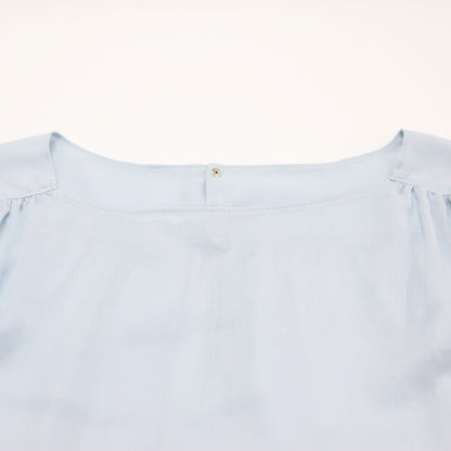 シアー クロス ボリューム スリーブ ブラウス / プルオーバー 長袖 ボリューム スリーブ ギャザー