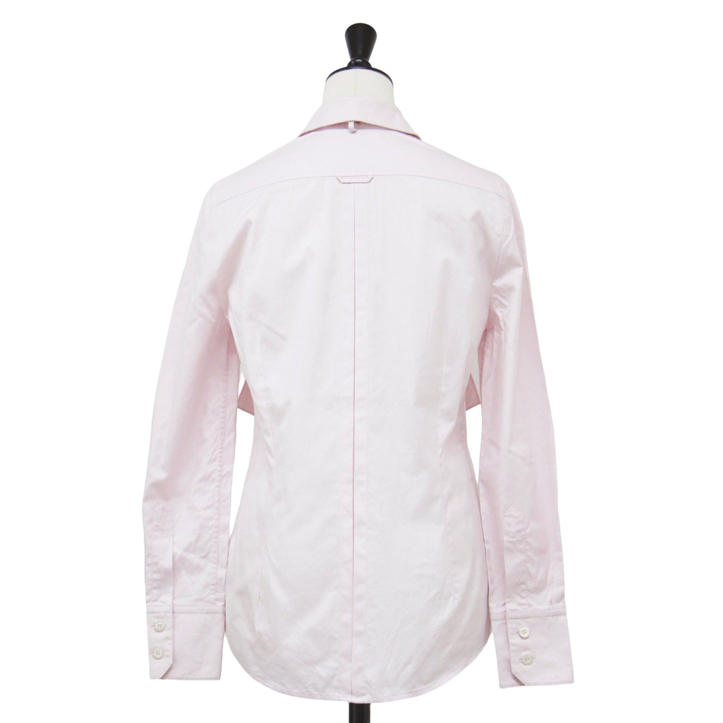 リボン 刺繍 ロングスリーブ シャツ / ブラウス ボウタイ コンパクト コットン