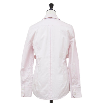 リボン 刺繍 ロングスリーブ シャツ / ブラウス ボウタイ コンパクト コットン