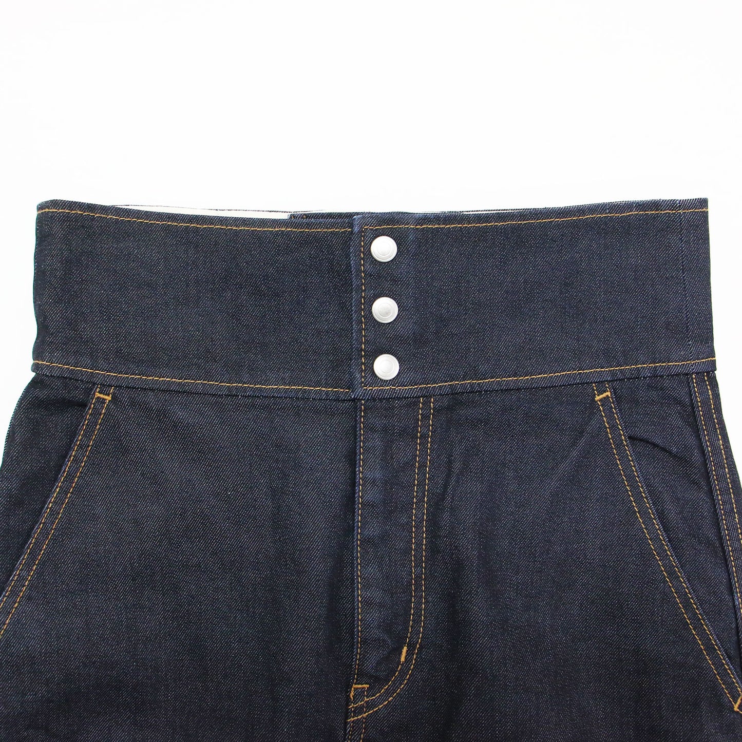 コットン デニム レースアップ Iライン スカート / ロング丈 タイト スリット ストレッチ