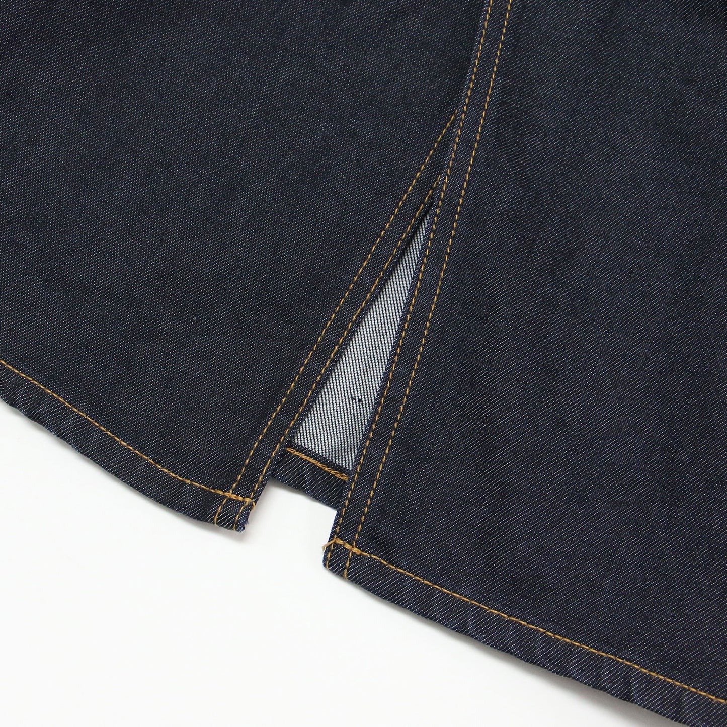 コットン デニム レースアップ Iライン スカート / ロング丈 タイト スリット ストレッチ