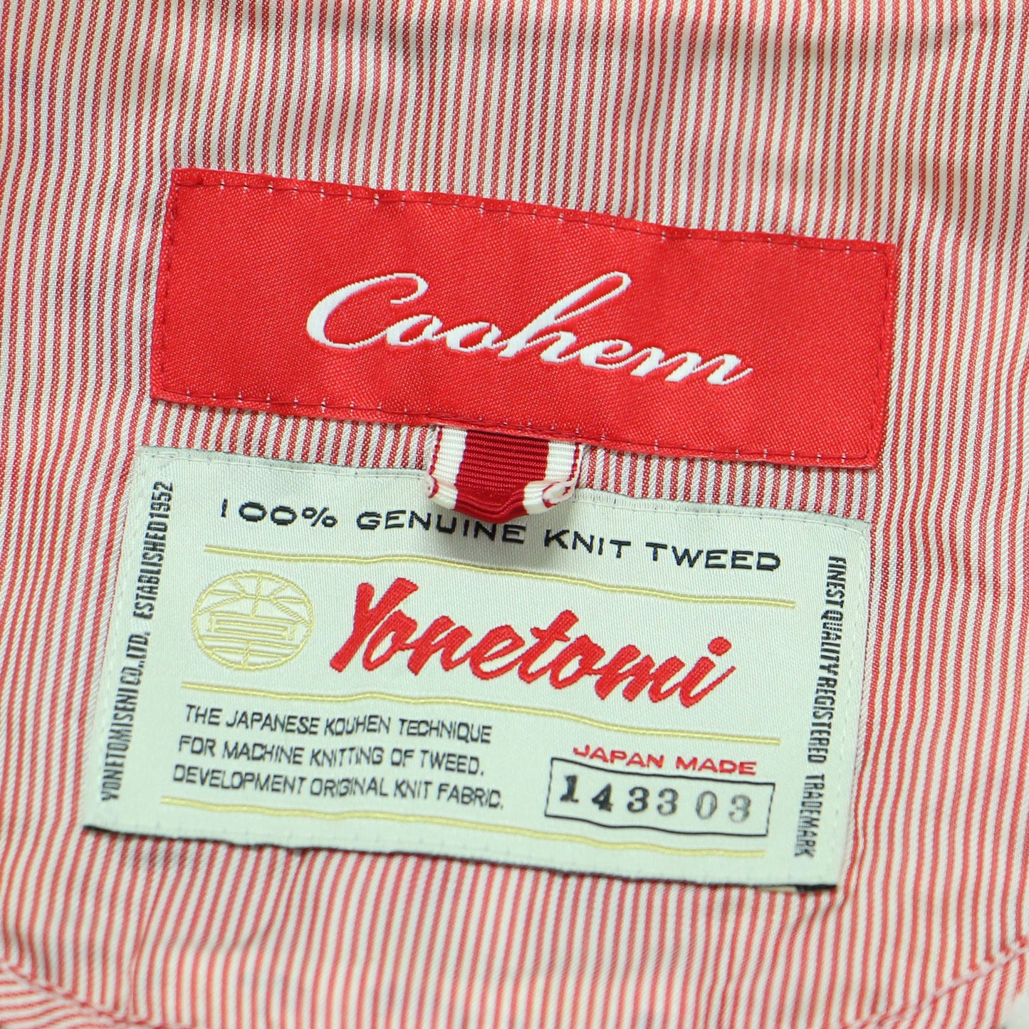 カラーニット ツイード ニット ジャケット / カーディガン 長袖 ノーカラー ヨネトミ