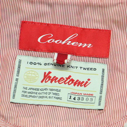 カラーニット ツイード ニット ジャケット / カーディガン 長袖 ノーカラー ヨネトミ