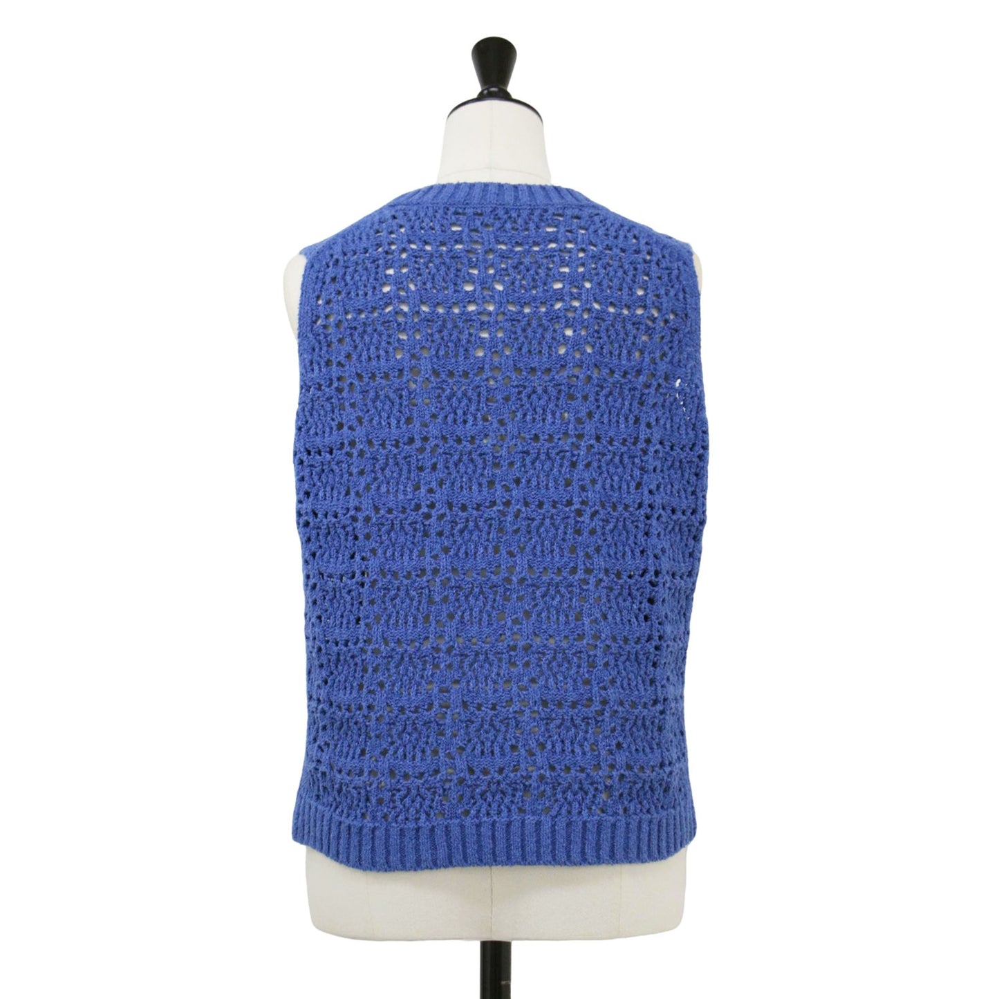 25春夏 クロッシェ編み ノースリーブ ニット / Eyelet Stitch Emma Sweater プルオーバー ショート丈 クルーネック 透かし編み アイレット