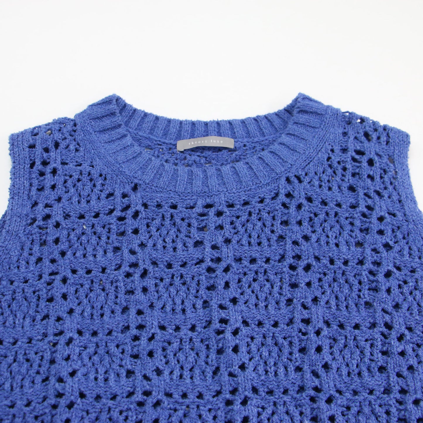 25春夏 クロッシェ編み ノースリーブ ニット / Eyelet Stitch Emma Sweater プルオーバー ショート丈 クルーネック 透かし編み アイレット