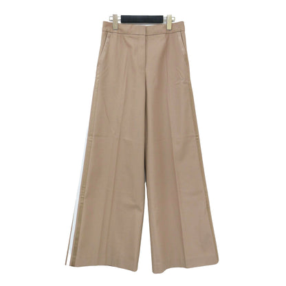 異素材 サイドライン ワイド パンツ / Cotton Gabardine Aライン フレア センタープレス コットン