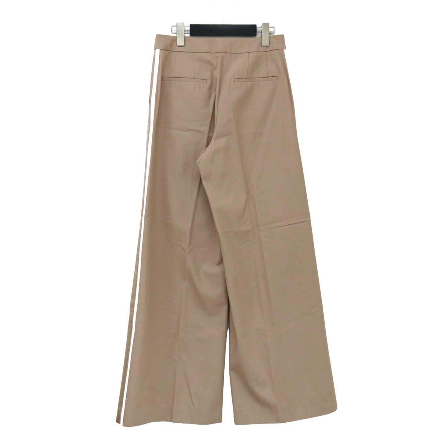 異素材 サイドライン ワイド パンツ / Cotton Gabardine Aライン フレア センタープレス コットン