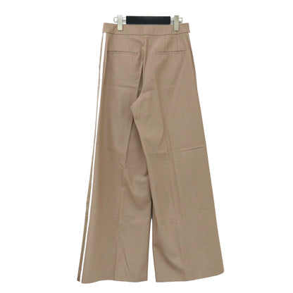異素材 サイドライン ワイド パンツ / Cotton Gabardine Aライン フレア センタープレス コットン