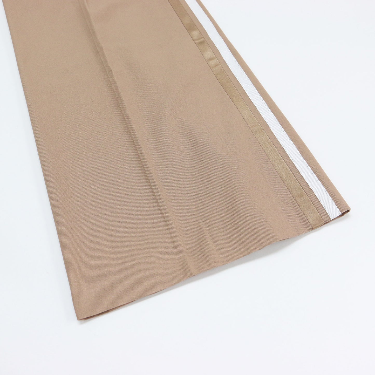 異素材 サイドライン ワイド パンツ / Cotton Gabardine Aライン フレア センタープレス コットン