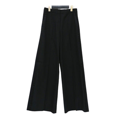 異素材 サイドライン ワイド パンツ / Cotton Gabardine Aライン フレア センタープレス コットン