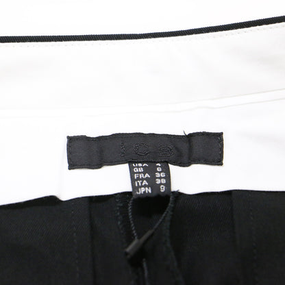 異素材 サイドライン ワイド パンツ / Cotton Gabardine Aライン フレア センタープレス コットン