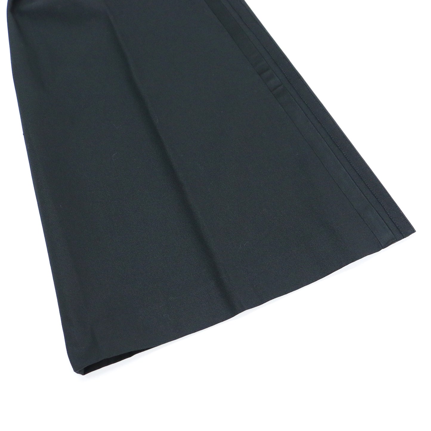 異素材 サイドライン ワイド パンツ / Cotton Gabardine Aライン フレア センタープレス コットン