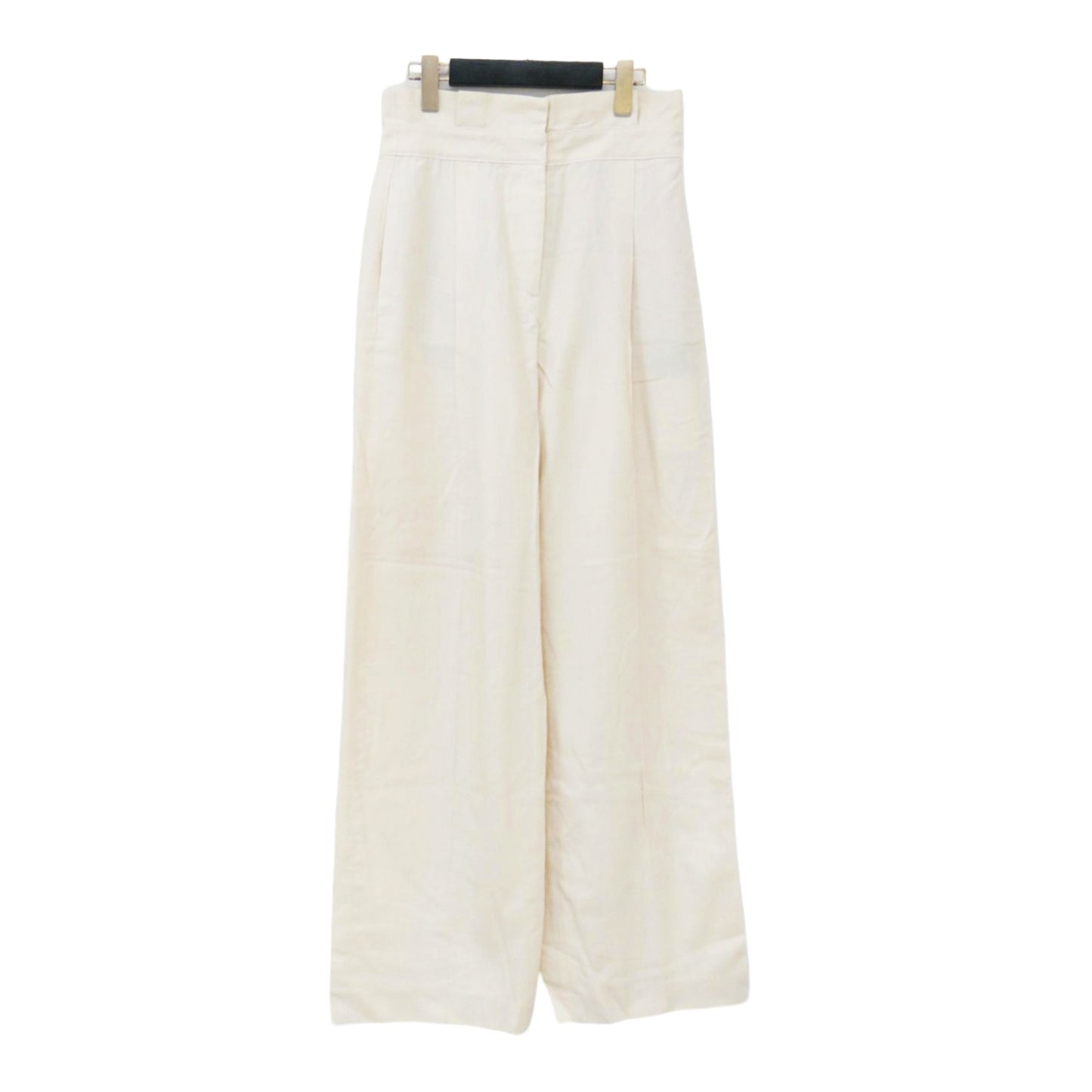 ハイウエスト リネン パンツ / Linen Kersey ワイド タック センタープレス シャンブレー カルゼ素材