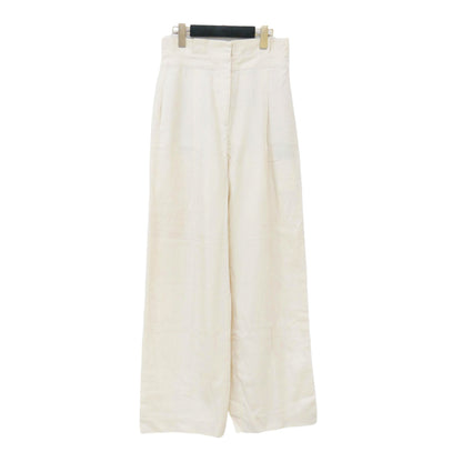 ハイウエスト リネン パンツ / Linen Kersey ワイド タック センタープレス シャンブレー カルゼ素材