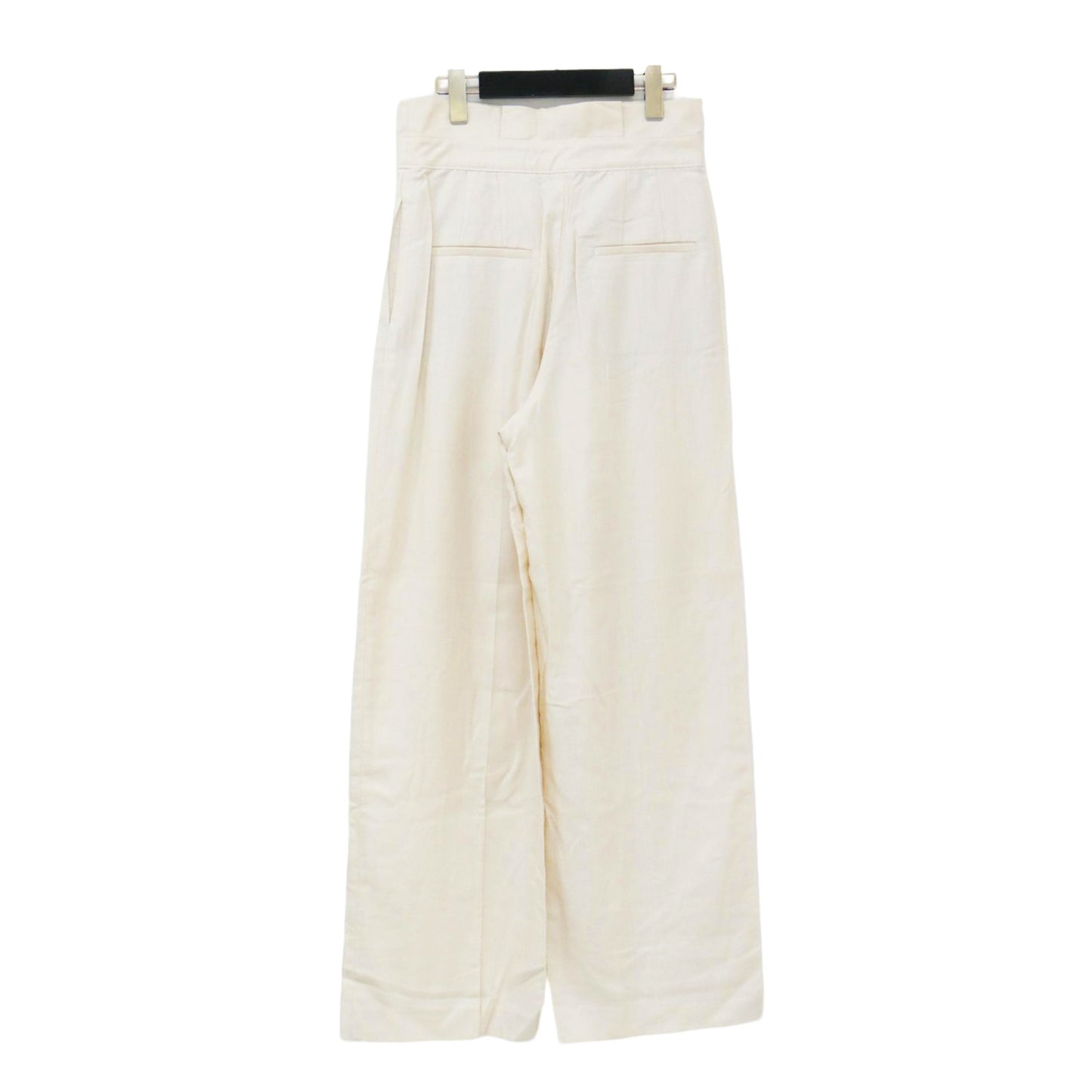 ハイウエスト リネン パンツ / Linen Kersey ワイド タック センタープレス シャンブレー カルゼ素材