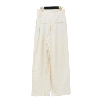 ハイウエスト リネン パンツ / Linen Kersey ワイド タック センタープレス シャンブレー カルゼ素材