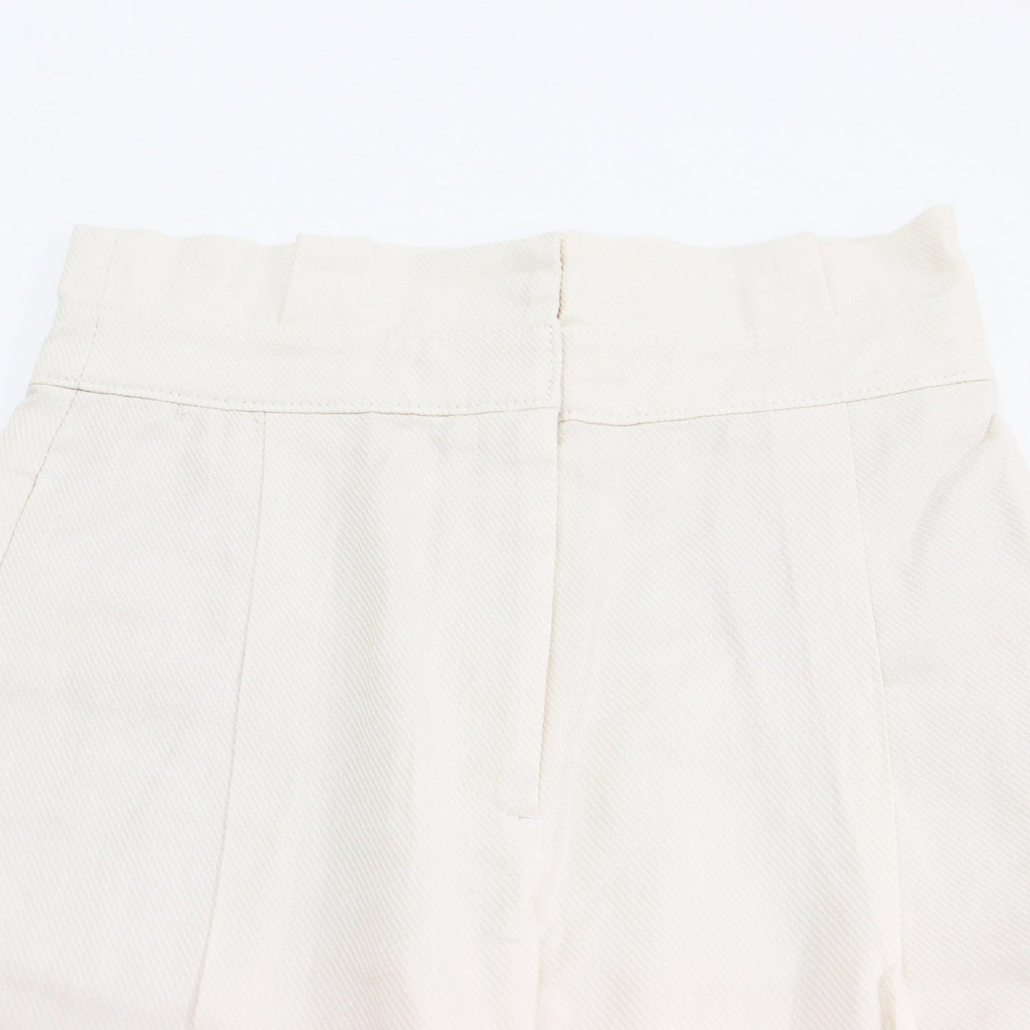 ハイウエスト リネン パンツ / Linen Kersey ワイド タック センタープレス シャンブレー カルゼ素材