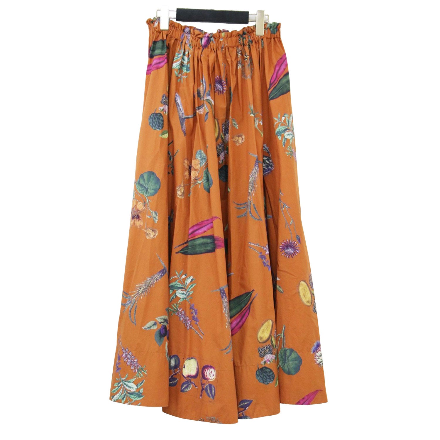 新品 キャバン CABaN 黒 ボタニカル柄スカート ブラック F