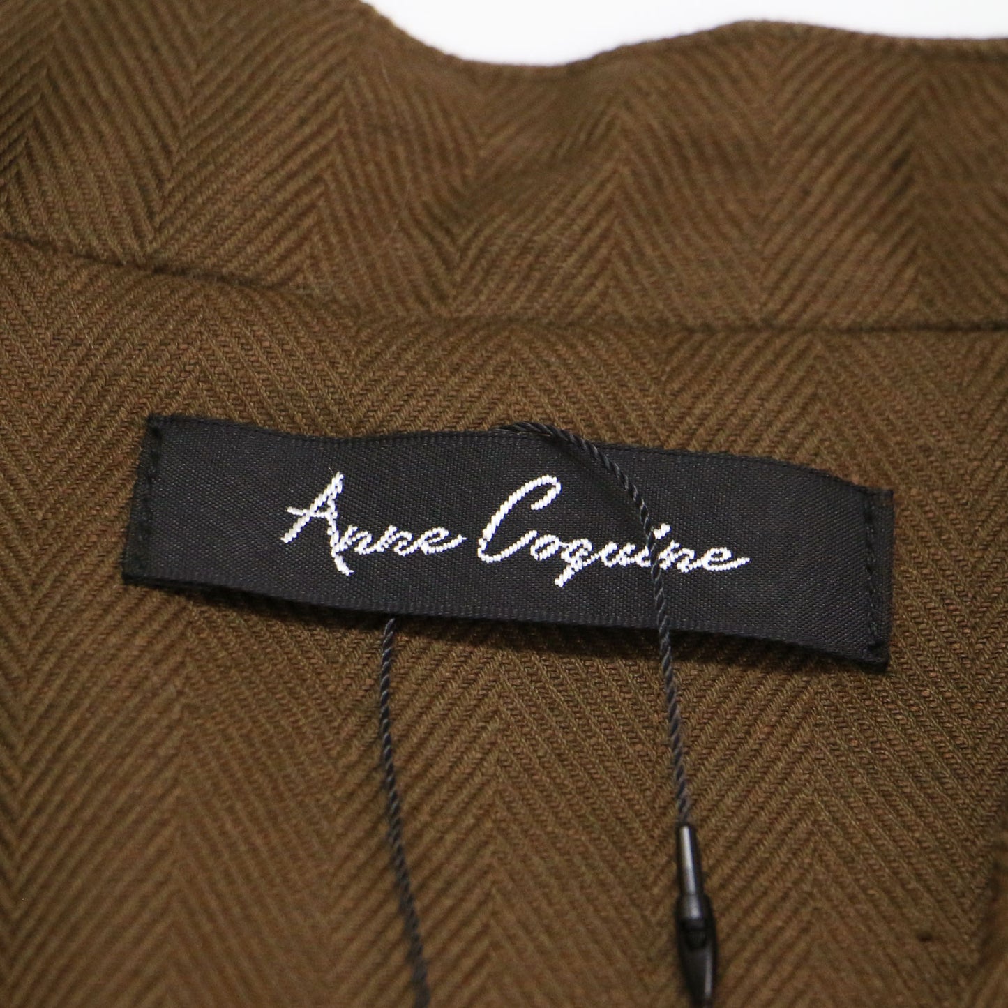 24春夏 ヘリンボーン ベスト / ジレ Vネック 金釦 コットン リネン