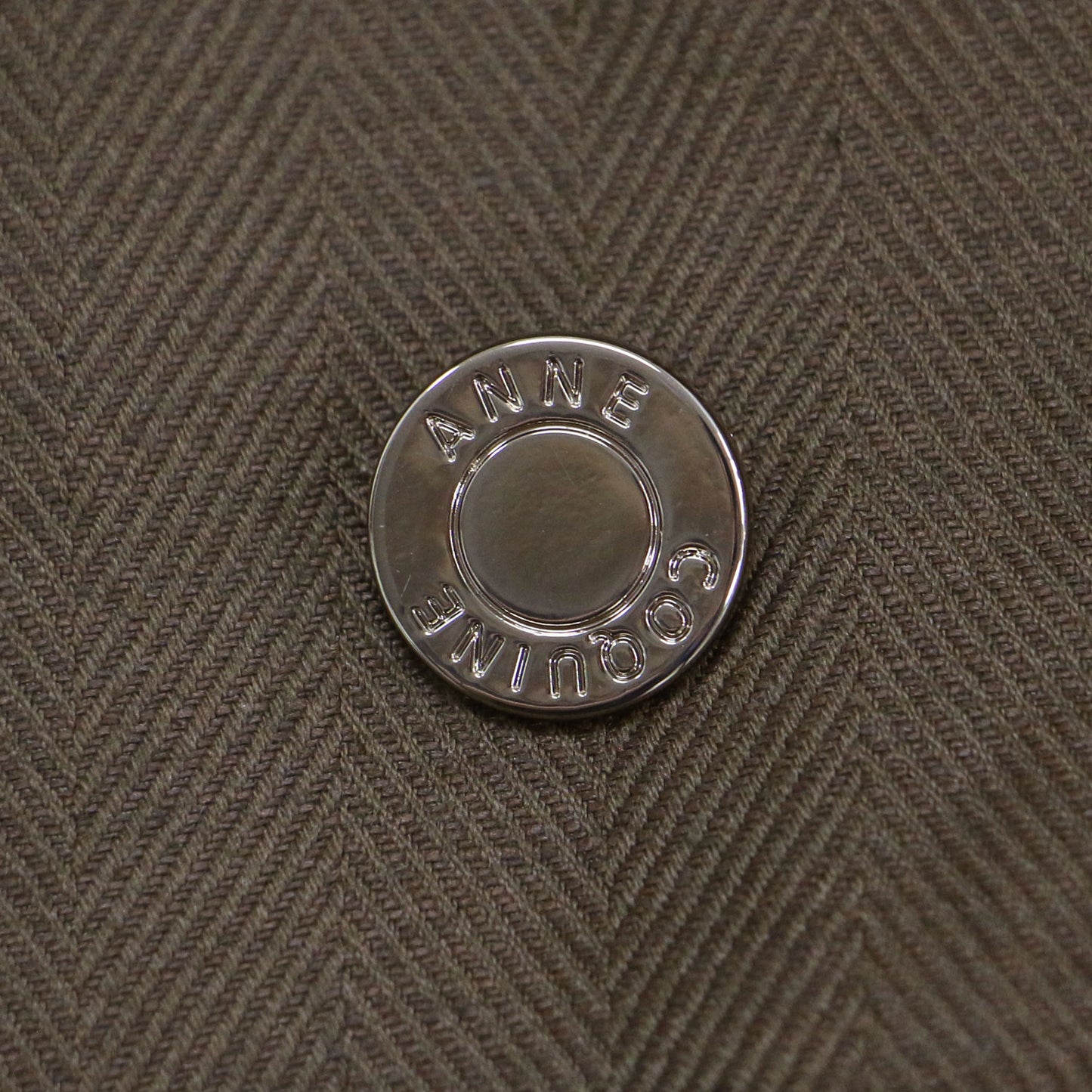 24春夏 ヘリンボーン ベスト / ジレ Vネック 金釦 コットン リネン