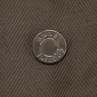 24春夏 ヘリンボーン ベスト / ジレ Vネック 金釦 コットン リネン