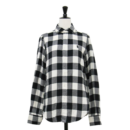 クラシックフィット ブロックチェック シャツ / ブラウス 長袖 コンパクト ポニー刺繍 コットン